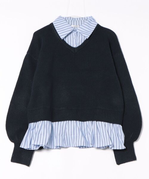 apres jour clair(アプレジュールクレア)の「【apres jour clair】襟付きドッキングニット【ZOZOTOWN限定アイテム】(ニット/セーター・レディース・ベージュ/チャコールグレー/ブラウン系その他/アイボリー/グレー/ネイビー/ピンク・X-LARGE/フリー)」の10枚目の写真