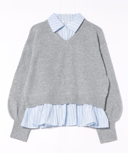 apres jour clair(アプレジュールクレア)の「【apres jour clair】襟付きドッキングニット【ZOZOTOWN限定アイテム】(ニット/セーター・レディース・ベージュ/チャコールグレー/ブラウン系その他/アイボリー/グレー/ネイビー/ピンク・X-LARGE/フリー)」の11枚目の写真