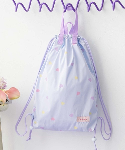 devirock（デビロック）の「ランドセルの上から背負える ハートデザイン ナップサック（バックパック/リュック・キッズ・ブルー/ピンク/ブラック/アイボリー・ONE SIZE）」の3枚目の写真