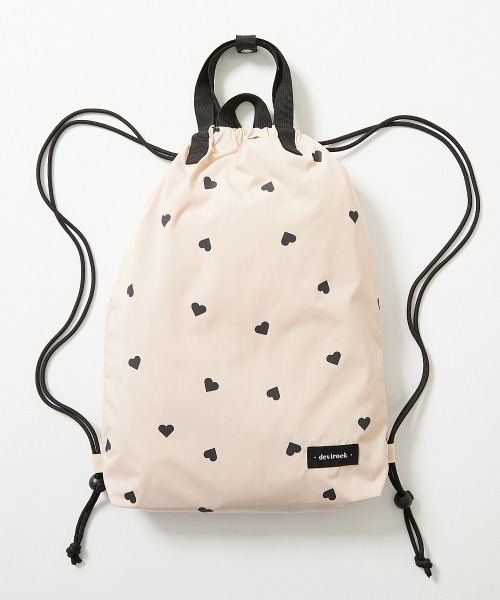 devirock（デビロック）の「ランドセルの上から背負える ハートデザイン ナップサック（バックパック/リュック・キッズ・ブルー/ピンク/ブラック/アイボリー・ONE SIZE）」の11枚目の写真