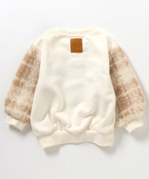 apres les cours（アプレレクール）の「tiny bear 袖ボアチェックトレーナー（スウェット・キッズ・アイボリー・110/100/90/80/120）」の8枚目の写真