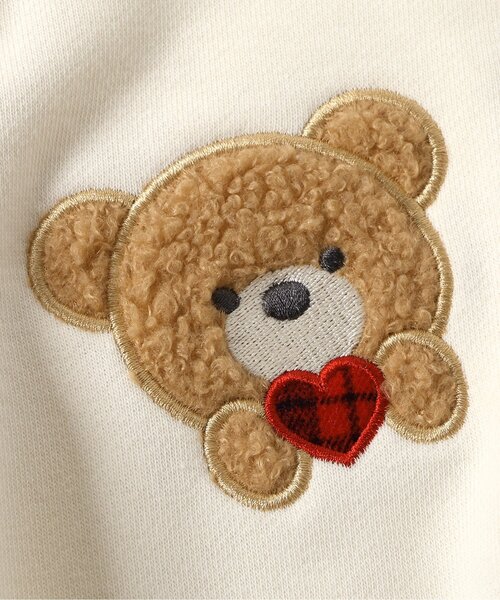 apres les cours（アプレレクール）の「tiny bear 袖ボアチェックトレーナー（スウェット・キッズ・アイボリー・110/100/90/80/120）」の12枚目の写真