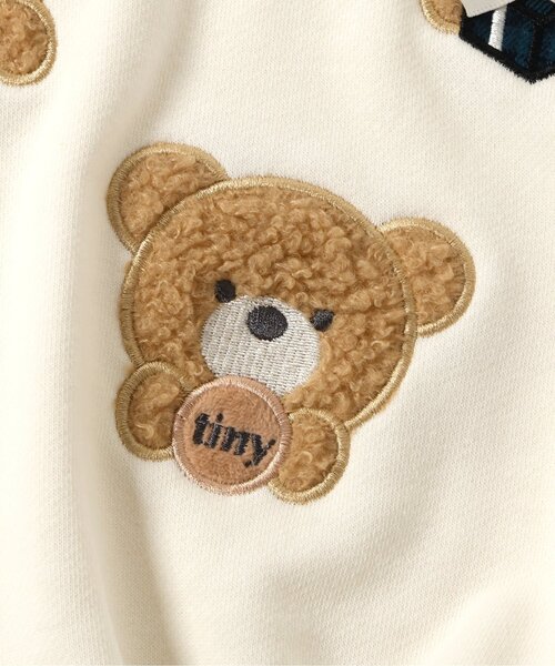 apres les cours（アプレレクール）の「tiny bear 袖ボアチェックトレーナー（スウェット・キッズ・アイボリー・110/100/90/80/120）」の14枚目の写真