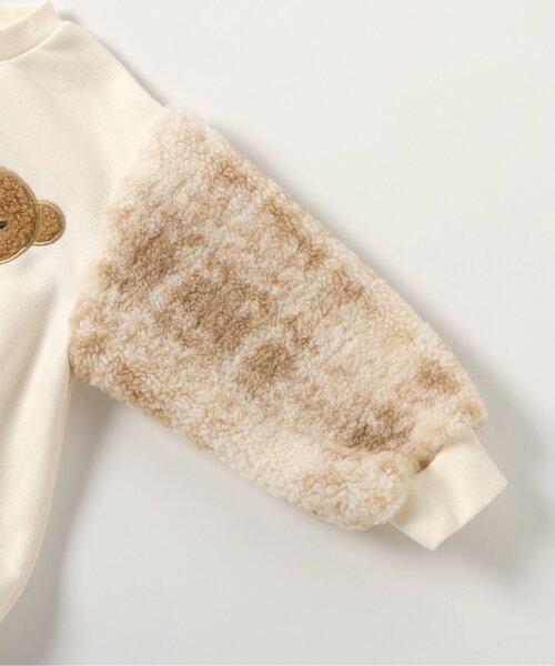 apres les cours（アプレレクール）の「tiny bear 袖ボアチェックトレーナー（スウェット・キッズ・アイボリー・110/100/90/80/120）」の15枚目の写真