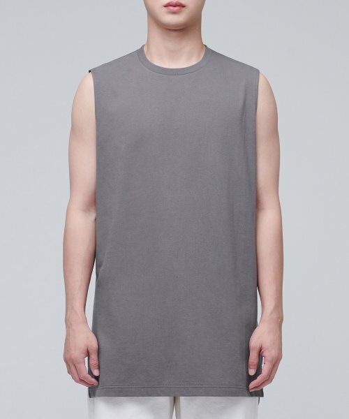 MUSINSA STANDARD（ムシンサスタンダード）の「レイヤードスリーブレストップス_ロング丈 [グレー]（Tシャツ/カットソー・メンズ・その他・SMALL/MEDIUM/X-SMALL）」の2枚目の写真