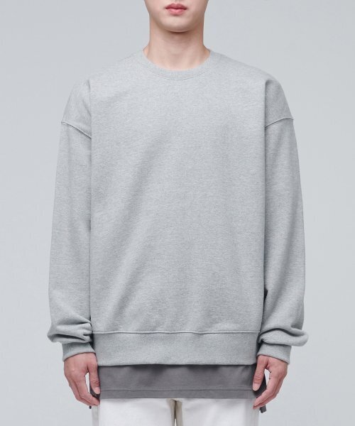 MUSINSA STANDARD（ムシンサスタンダード）の「レイヤードスリーブレストップス_ロング丈 [グレー]（Tシャツ/カットソー・メンズ・その他・SMALL/MEDIUM/X-SMALL）」の3枚目の写真