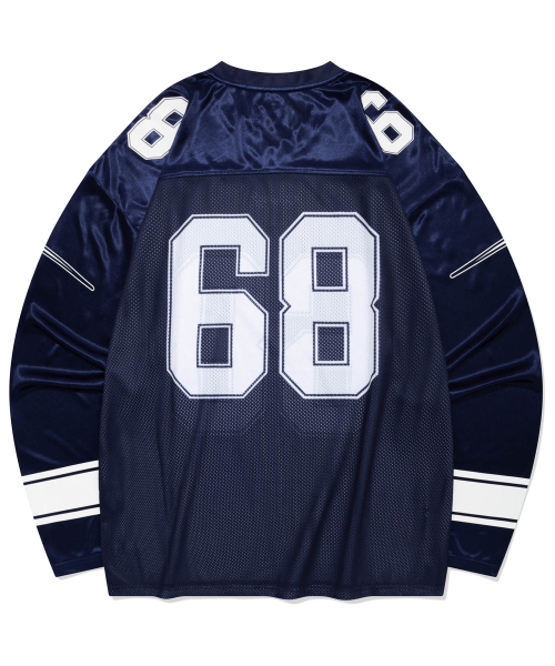 Retriever Club（レトリーバークラブ）の「68 LONG FOOTBALL JERSEY [NAVY]（Tシャツ/カットソー・レディース・その他・SMALL/MEDIUM/LARGE）」の3枚目の写真