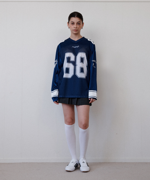 Retriever Club（レトリーバークラブ）の「68 LONG FOOTBALL JERSEY [NAVY]（Tシャツ/カットソー・レディース・その他・SMALL/MEDIUM/LARGE）」の10枚目の写真