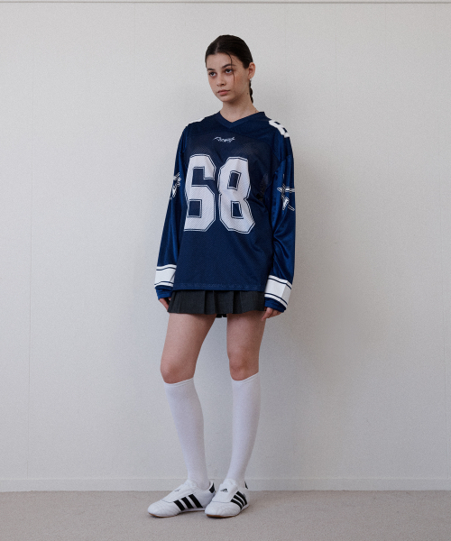Retriever Club（レトリーバークラブ）の「68 LONG FOOTBALL JERSEY [NAVY]（Tシャツ/カットソー・レディース・その他・SMALL/MEDIUM/LARGE）」の11枚目の写真