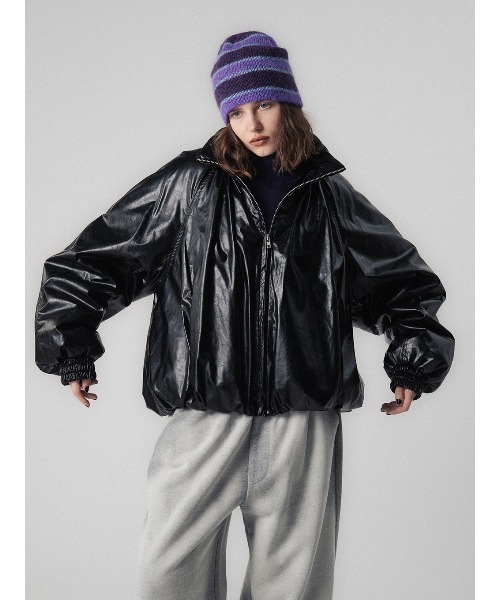 ELCHELE(エルチェレ)の「PADDED BOMBER JACKET(ブルゾン・レディース・ダークブラウン系1/ブラック・FREE)」の8枚目の写真