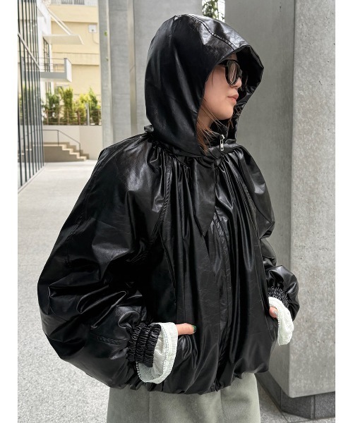 ELCHELE(エルチェレ)の「PADDED BOMBER JACKET(ブルゾン・レディース・ダークブラウン系1/ブラック・FREE)」の12枚目の写真