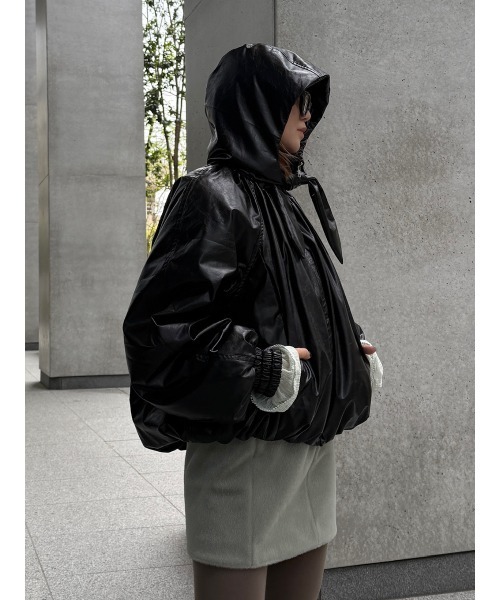 ELCHELE(エルチェレ)の「PADDED BOMBER JACKET(ブルゾン・レディース・ダークブラウン系1/ブラック・FREE)」の13枚目の写真
