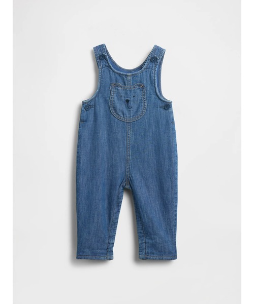 GAP(ギャップ)の「あったか裏地 デニム くまさんポケット オーバーオール (ベビー)(サロペット/オーバーオール・キッズ・インディゴブルー・60cm/80cm/70cm/90cm)」の1枚目の写真