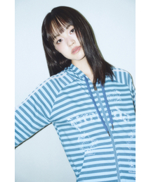VINTAGE LOGO STRIPE HOOD ZIP-UP BLUE
