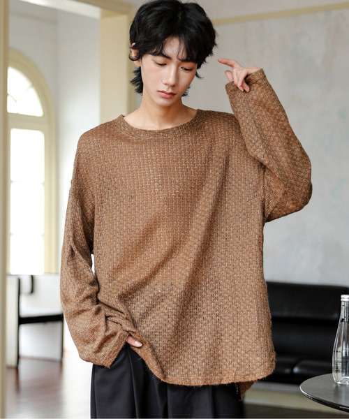 neos(ネオス)の「【neos】ルーズシルエット 甘編み クルーネック ニット セーター(ニット/セーター・メンズ・ブラウン/テラコッタ/グリーン/アイボリー/ブラック・MEDIUM/LARGE)」の17枚目の写真