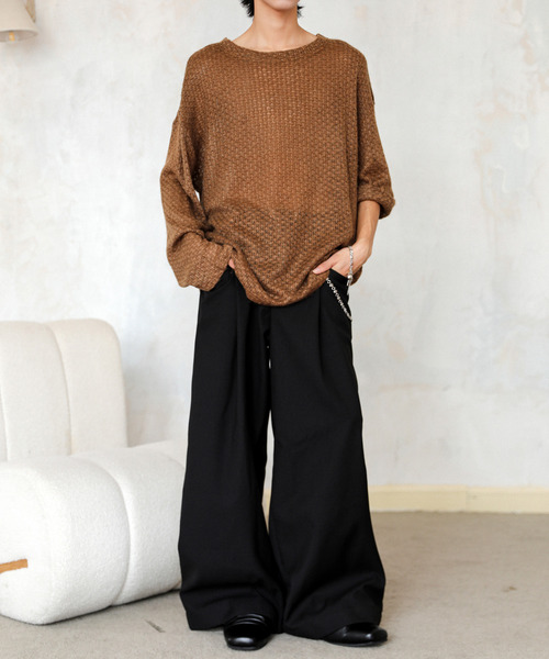 neos(ネオス)の「【neos】ルーズシルエット 甘編み クルーネック ニット セーター(ニット/セーター・メンズ・ブラウン/テラコッタ/グリーン/アイボリー/ブラック・MEDIUM/LARGE)」の18枚目の写真