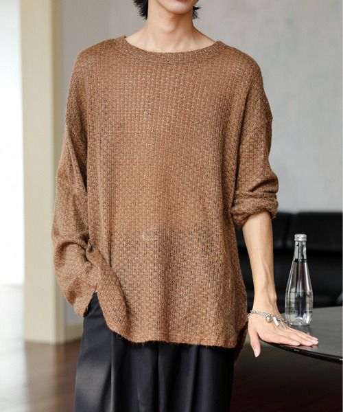 neos(ネオス)の「【neos】ルーズシルエット 甘編み クルーネック ニット セーター(ニット/セーター・メンズ・ブラウン/テラコッタ/グリーン/アイボリー/ブラック・MEDIUM/LARGE)」の20枚目の写真