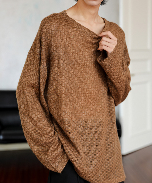 neos(ネオス)の「【neos】ルーズシルエット 甘編み クルーネック ニット セーター(ニット/セーター・メンズ・ブラウン/テラコッタ/グリーン/アイボリー/ブラック・MEDIUM/LARGE)」の22枚目の写真