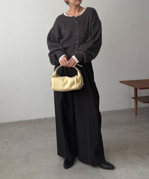 CAPRICIEUX LE'MAGE（カプリシューレマージュ）の「【前後2WAY】モヘア起毛パフカーディガン（カーディガン/ボレロ・レディース・チャコールグレー/ピンク/モカ・FREE）」の8枚目の写真