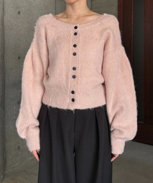 CAPRICIEUX LE'MAGE（カプリシューレマージュ）の「【前後2WAY】モヘア起毛パフカーディガン（カーディガン/ボレロ・レディース・チャコールグレー/ピンク/モカ・FREE）」の19枚目の写真