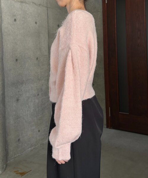CAPRICIEUX LE'MAGE（カプリシューレマージュ）の「【前後2WAY】モヘア起毛パフカーディガン（カーディガン/ボレロ・レディース・チャコールグレー/ピンク/モカ・FREE）」の20枚目の写真