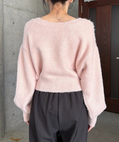 CAPRICIEUX LE'MAGE（カプリシューレマージュ）の「【前後2WAY】モヘア起毛パフカーディガン（カーディガン/ボレロ・レディース・チャコールグレー/ピンク/モカ・FREE）」の21枚目の写真