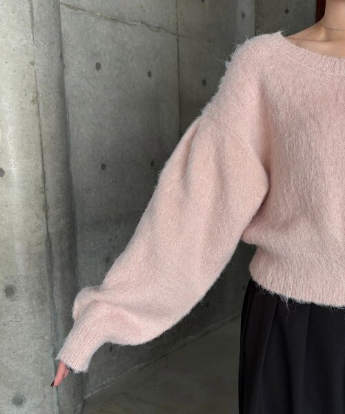 CAPRICIEUX LE'MAGE（カプリシューレマージュ）の「【前後2WAY】モヘア起毛パフカーディガン（カーディガン/ボレロ・レディース・チャコールグレー/ピンク/モカ・FREE）」の22枚目の写真