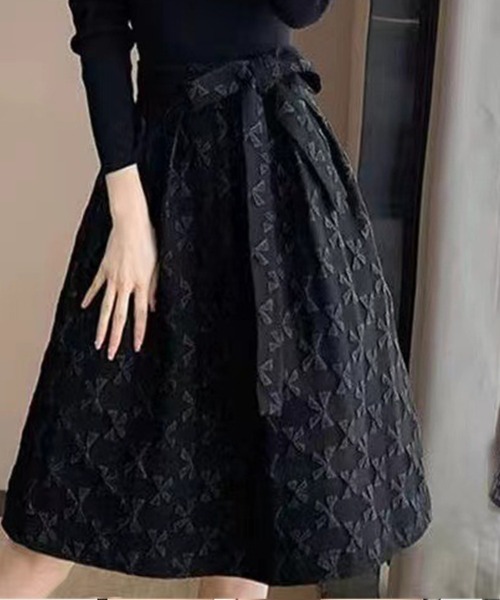 SallyLunn（サリーラン）の「ジャガードライクワンピース（ワンピース・レディース・ブラック・X-LARGE/LARGE/MEDIUM）」の4枚目の写真
