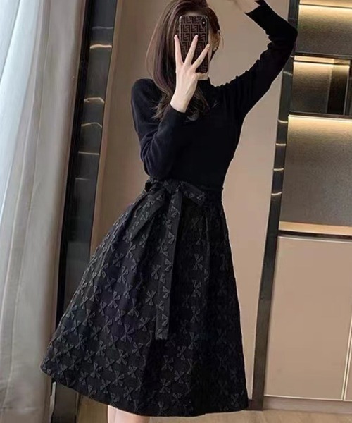 SallyLunn（サリーラン）の「ジャガードライクワンピース（ワンピース・レディース・ブラック・X-LARGE/LARGE/MEDIUM）」の5枚目の写真