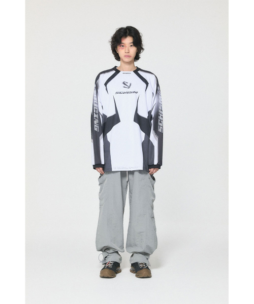 SCHISM INDUCING(スキズムインデューシング)の「BIKER JERSEY, BLACK(Tシャツ/カットソー・レディース・その他・MEDIUM/LARGE)」の5枚目の写真