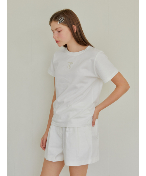 ANOETIC(アノエティック)の「ANC EMBROIDERY LOGO TEE_WHITE(Tシャツ/カットソー・レディース・ホワイト・FREE)」の3枚目の写真