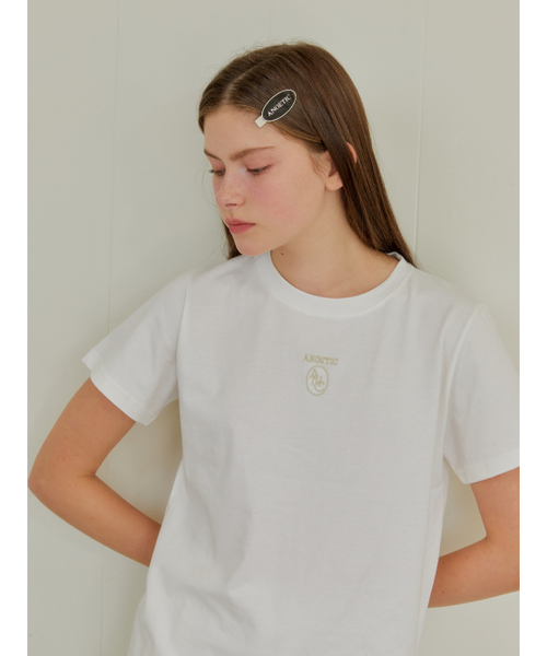 ANOETIC(アノエティック)の「ANC EMBROIDERY LOGO TEE_WHITE(Tシャツ/カットソー・レディース・ホワイト・FREE)」の4枚目の写真