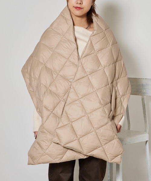 未使用TAION/タイオン CITY REVERSIBLE DOWN ストール TAION/タイオン シティ リバーシブル 大判ダウンストール（ストール