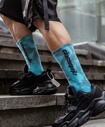 WESTBOY（ウエストボーイ）の「タイダイ染 ロゴプリント リブ ミドル丈ソックス WO25W6LG01（ソックス/靴下）」