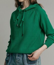 ベーシックラグランフードリブニット