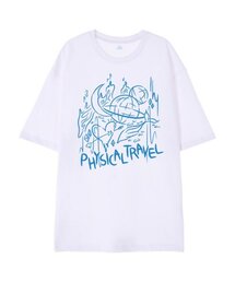 [オーバーサイズ]フィジカルトラベル13番手コットンラウンドネック半袖Tシャツ_ホワイト