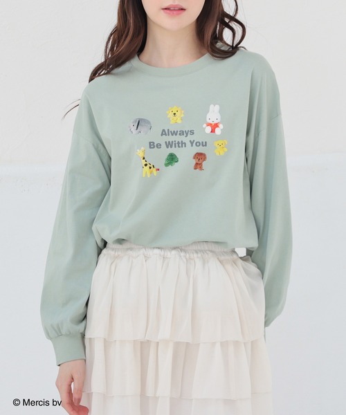 Honeys(ハニーズ)の「【UVカット】ミッフィー/ゆるTシャツ(Tシャツ/カットソー・レディース・ミント・L/LL/M/S)」の7枚目の写真