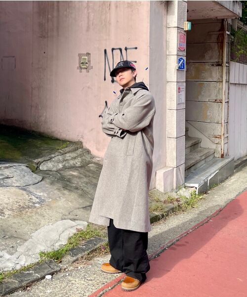 A NOTHING(アナッシング)の「PURE-WOOL 90 BALMACAAN COAT (Khaki Beige)(チェスターコート・レディース・その他・LARGE/SMALL/MEDIUM)」の4枚目の写真