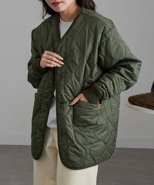UNIVERSAL OVERALL(ユニバーサルオーバーオール)の「【UNIVERSAL OVERALL】U2533522 Quilt Jacket(その他アウター・メンズ・グリーン/ブラック/グレー・L/XL/M)」の3枚目の写真