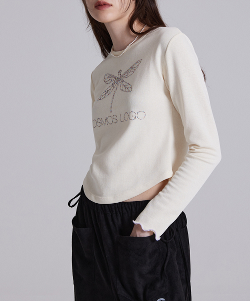 PLASMASPHERE(プラズマスフィア)の「クリームのBLING Tシャツ(ホットフィックスTシャツ)(Tシャツ/カットソー・レディース・アイボリー・FREE)」の3枚目の写真