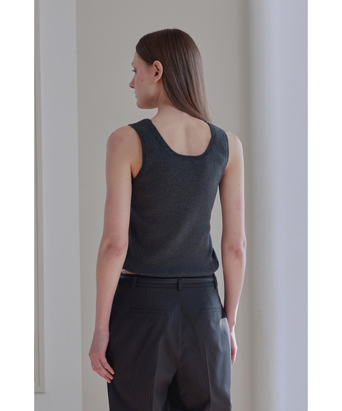 AFTERHOURS(アフターアワーズ)の「COTTON KNIT SLEEVELESS TOP (CHARCOAL)(Tシャツ/カットソー・レディース・その他・FREE)」の3枚目の写真