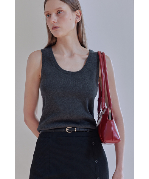 AFTERHOURS(アフターアワーズ)の「COTTON KNIT SLEEVELESS TOP (CHARCOAL)(Tシャツ/カットソー・レディース・その他・FREE)」の4枚目の写真