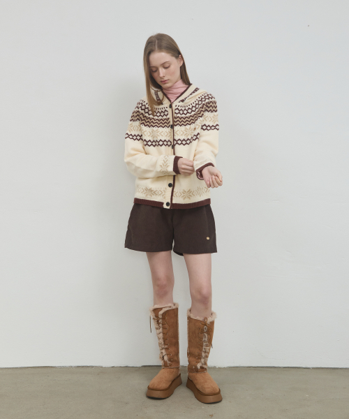 ANOETIC(アノエティック)の「BANDING CORDUROY SHORTS_BROWN(その他パンツ・レディース・ブラウン・FREE)」の2枚目の写真