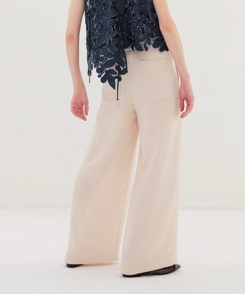 DRESSLAVE（ドレスレイブ）の「velvet satin relaxy pants(ベルベットサテンリラックスパンツ)（その他パンツ・レディース・ブラック/ホワイト・38）」の4枚目の写真