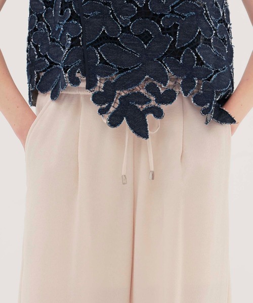 DRESSLAVE（ドレスレイブ）の「velvet satin relaxy pants(ベルベットサテンリラックスパンツ)（その他パンツ・レディース・ブラック/ホワイト・38）」の6枚目の写真