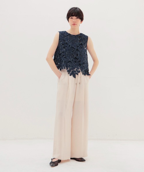 DRESSLAVE（ドレスレイブ）の「velvet satin relaxy pants(ベルベットサテンリラックスパンツ)（その他パンツ・レディース・ブラック/ホワイト・38）」の8枚目の写真