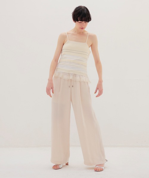 DRESSLAVE（ドレスレイブ）の「velvet satin relaxy pants(ベルベットサテンリラックスパンツ)（その他パンツ・レディース・ブラック/ホワイト・38）」の13枚目の写真