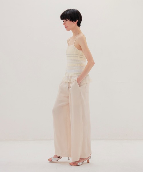 DRESSLAVE（ドレスレイブ）の「velvet satin relaxy pants(ベルベットサテンリラックスパンツ)（その他パンツ・レディース・ブラック/ホワイト・38）」の14枚目の写真