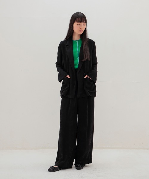 DRESSLAVE（ドレスレイブ）の「velvet satin relaxy pants(ベルベットサテンリラックスパンツ)（その他パンツ・レディース・ブラック/ホワイト・38）」の19枚目の写真