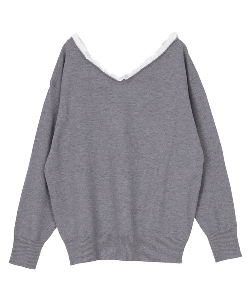 titivate(ティティベイト)の「異素材コンビオフショルダートップス(Tシャツ/カットソー・レディース・杢グレー/アイボリー/ブラック・FREE)」の19枚目の写真
